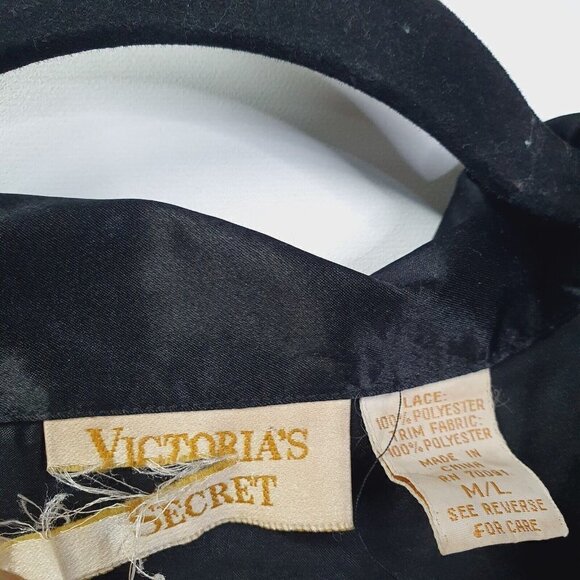 Vintage Victoria Secret Gold Tag Sheer Lace Front Long Sleeve Dress M/L - Picture 9 of 10